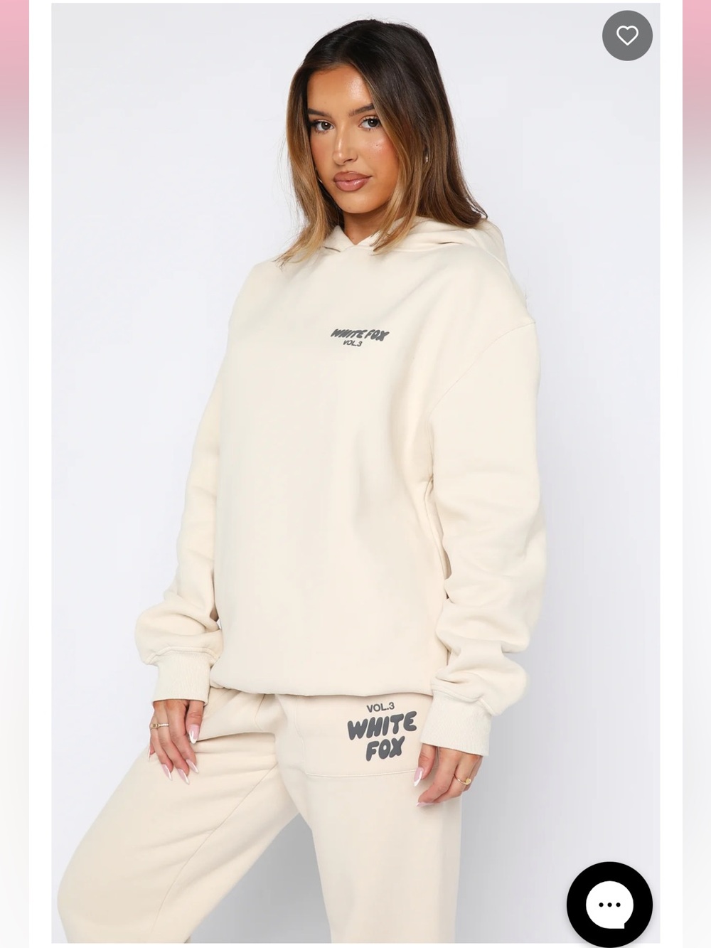 White Fox Vol. 3 Jogger Set In Pebble | Like New Size M Hoodie / Size S Pants